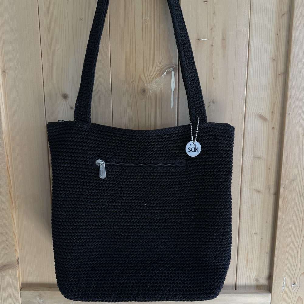 The Sak Original Black Crochet Knit Shoulder Bag Purse
